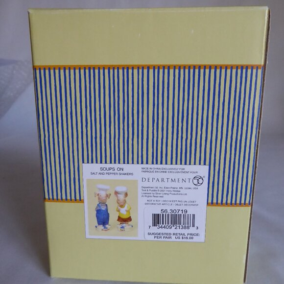 2001 DEPT 56 TOOT & PUDDLE PIG CERAMIC SALT & PEPPER SHAKER SET (NEW IN BOX) - Picture 12 of 13